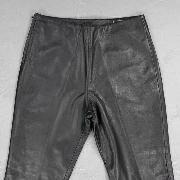Vintage Lucky Leather Black Leather Straight Leg Pants Women's 8 - Picture 2 of 6